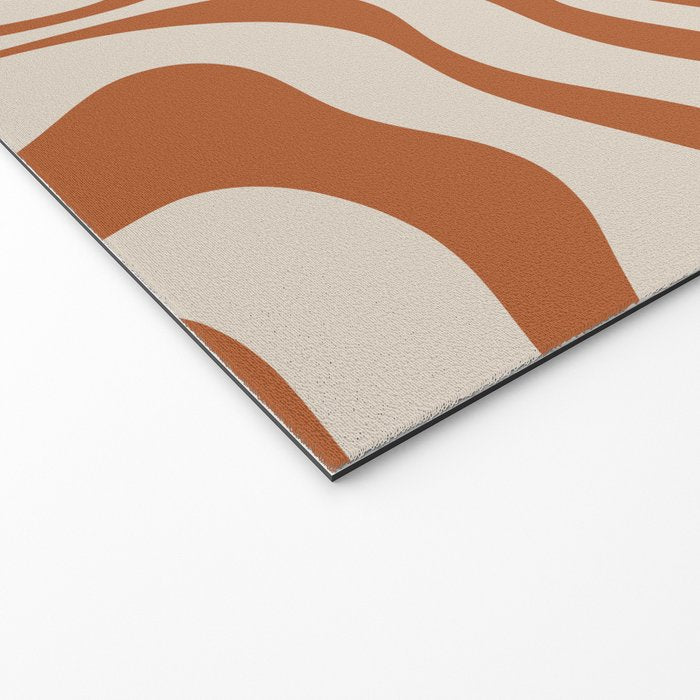 Modern Retro Liquid Swirl Abstract Pattern in Clay and Putty Welcome Mat Gallery Image 2