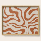 Modern Retro Liquid Swirl Abstract Pattern in Clay and Putty Serving Tray Gallery Image 1