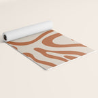 Modern Retro Liquid Swirl Abstract Pattern in Clay and Putty Yoga Mat Gallery Image 2