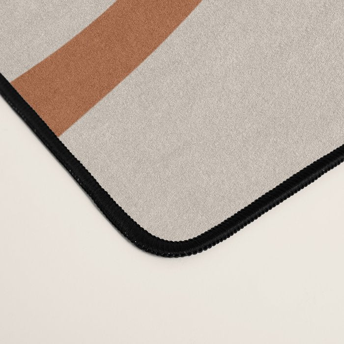 Modern Retro Liquid Swirl Abstract Pattern in Clay and Putty Desk Mat Gallery Image 4