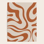 Modern Retro Liquid Swirl Abstract Pattern in Clay and Putty Poster Gallery Image 4