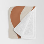 Modern Retro Liquid Swirl Abstract Pattern in Clay and Putty Throw Blanket Gallery Image 3