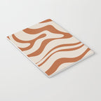 Modern Retro Liquid Swirl Abstract Pattern in Clay and Putty Notebook Gallery Image 3