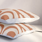 Modern Retro Liquid Swirl Abstract Pattern in Clay and Putty Pillow Sham Gallery Image 3