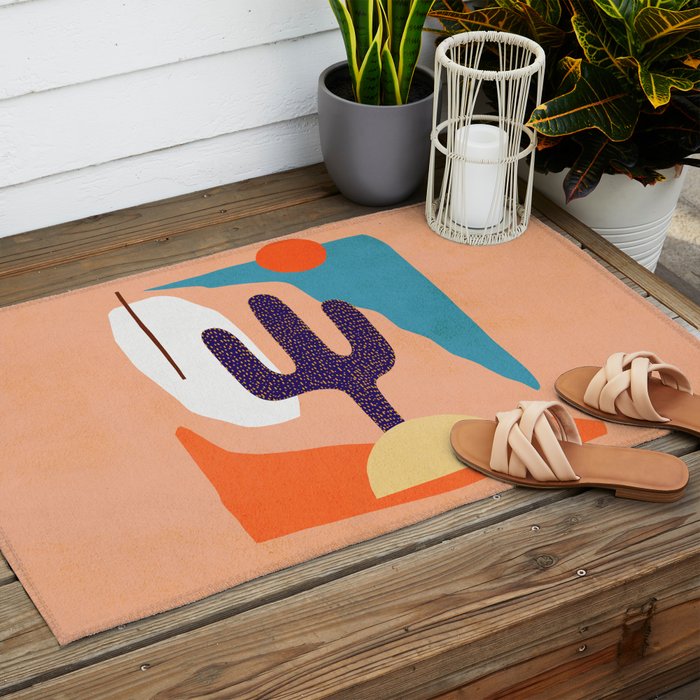 Tropical Cactus in full colour Outdoor Rug Gallery Image 2