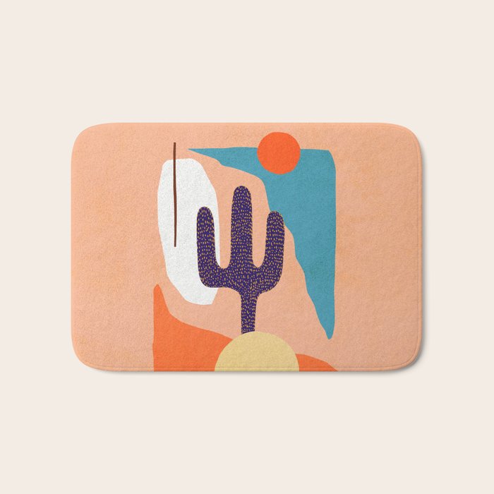 Tropical Cactus in full colour Bath Mat Gallery Image 1