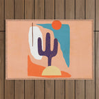Tropical Cactus in full colour Outdoor Rug Gallery Image 1