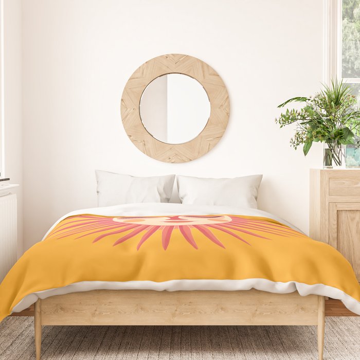 Warm Days And Whimsical Rays Sun Face Duvet Cover Gallery Image 3