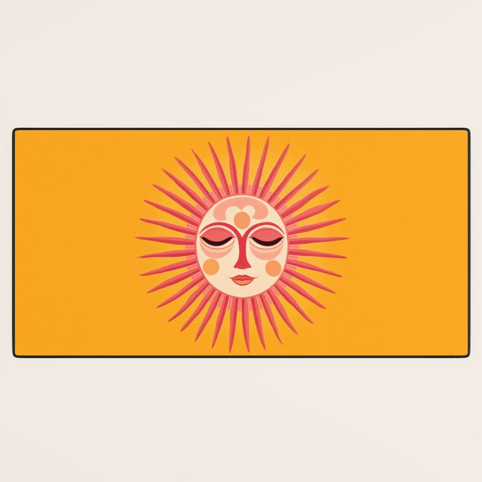 Warm Days And Whimsical Rays Sun Face Desk Mat Gallery Image 3