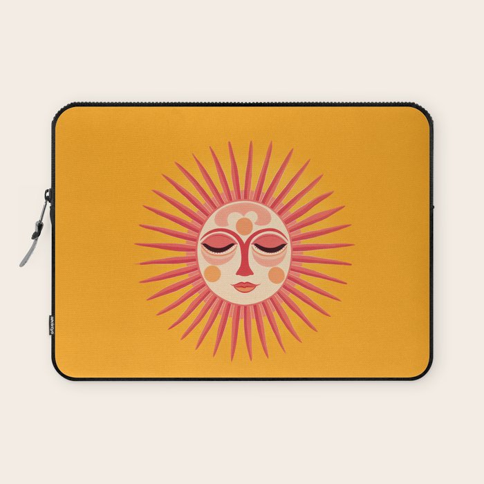 Warm Days And Whimsical Rays Sun Face Laptop Sleeve Gallery Image 1