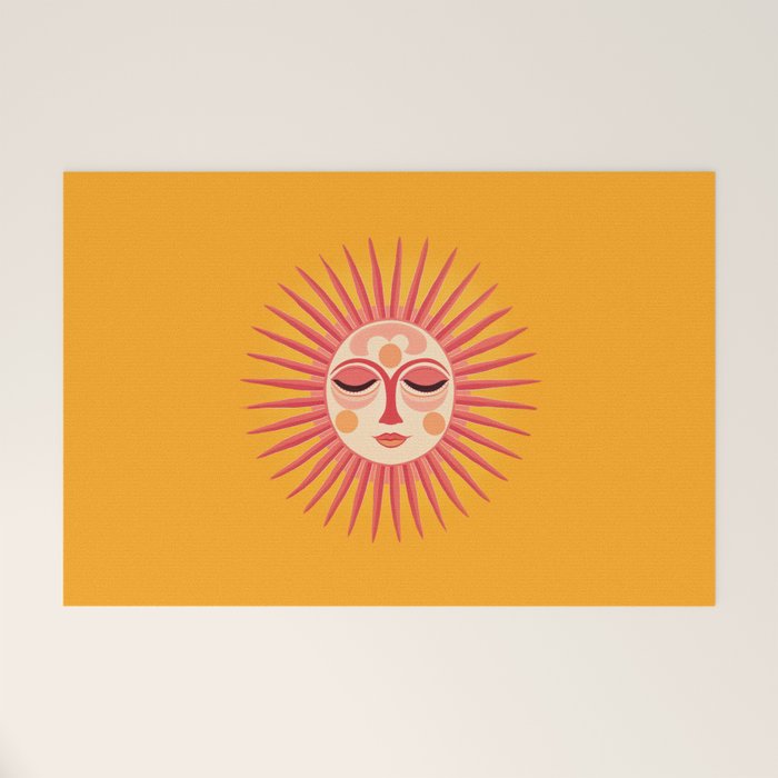 Warm Days And Whimsical Rays Sun Face Welcome Mat Gallery Image 1