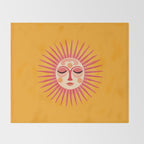 Warm Days And Whimsical Rays Sun Face Throw Blanket Gallery Image 2