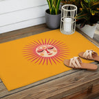 Warm Days And Whimsical Rays Sun Face Outdoor Rug Gallery Image 2