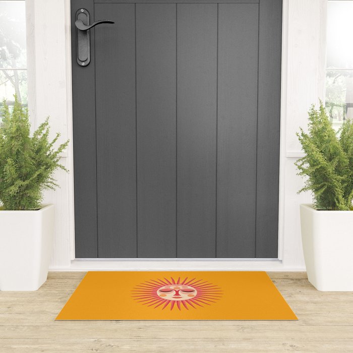 Warm Days And Whimsical Rays Sun Face Welcome Mat Gallery Image 3