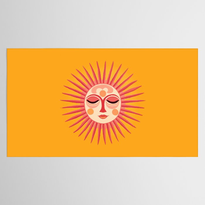 Warm Days And Whimsical Rays Sun Face Tablecloth Gallery Image 2