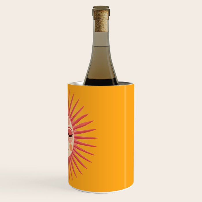 Warm Days And Whimsical Rays Sun Face Wine Chiller Gallery Image 3