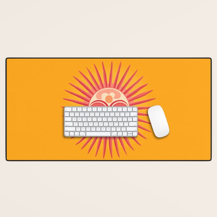 Warm Days And Whimsical Rays Sun Face Desk Mat Gallery Image 1