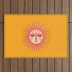 Warm Days And Whimsical Rays Sun Face Outdoor Rug Gallery Image 1