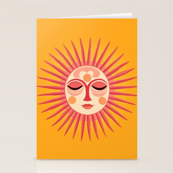 Warm Days And Whimsical Rays Sun Face Stationery Card Gallery Image 2