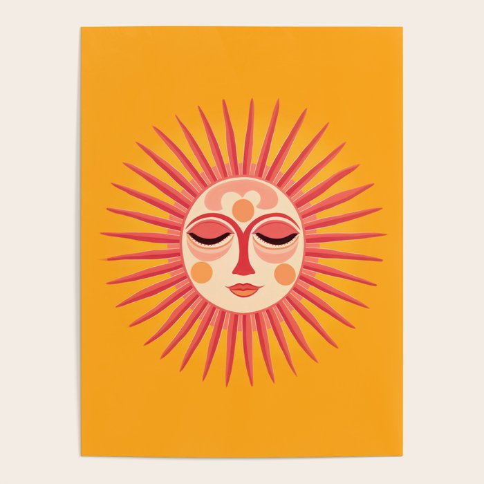 Warm Days And Whimsical Rays Sun Face Poster Gallery Image 1