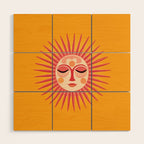 Warm Days And Whimsical Rays Sun Face Wood Wall Art Gallery Image 1