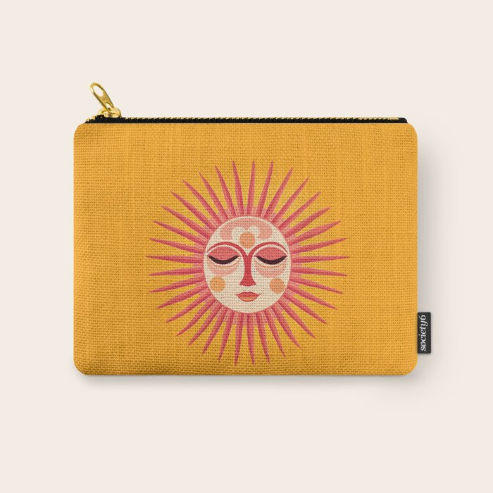 Warm Days And Whimsical Rays Sun Face Carry All Pouch Gallery Image 1