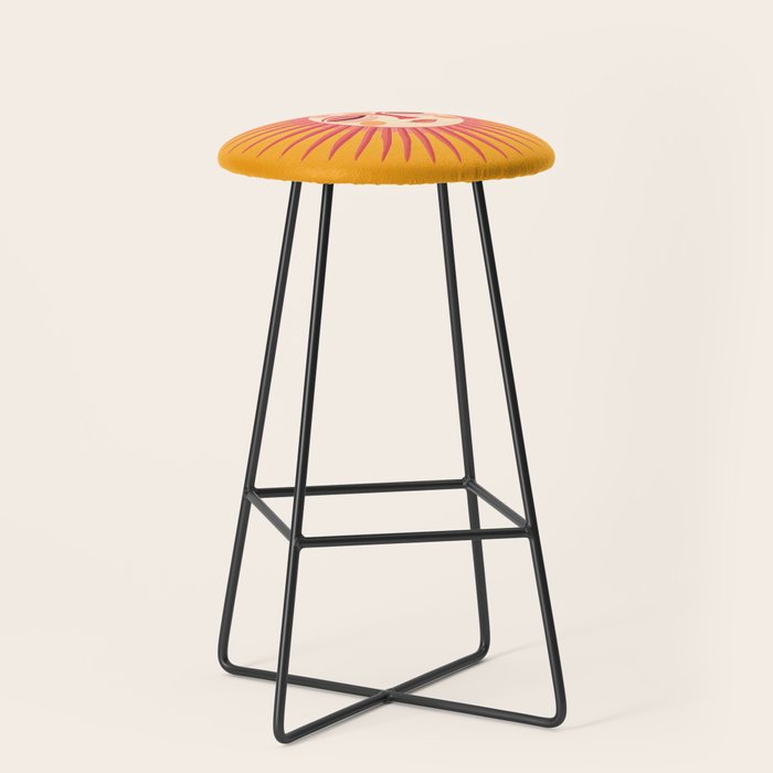 Warm Days And Whimsical Rays Sun Face Stool Gallery Image 1