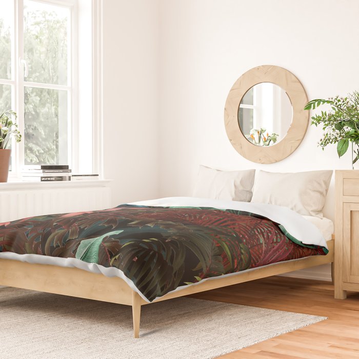 Tropical Night Garden Multicolor Duvet Cover Gallery Image 2
