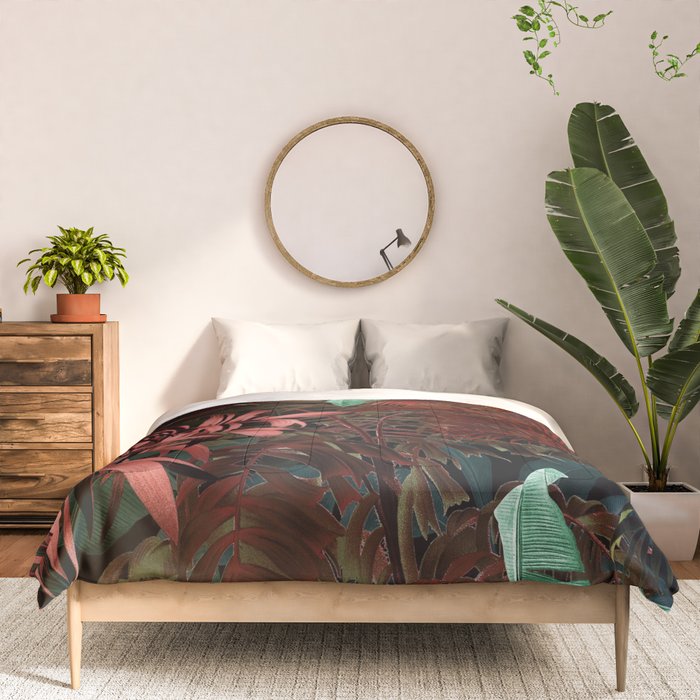 Tropical Night Garden Multicolor Comforter Gallery Image 3