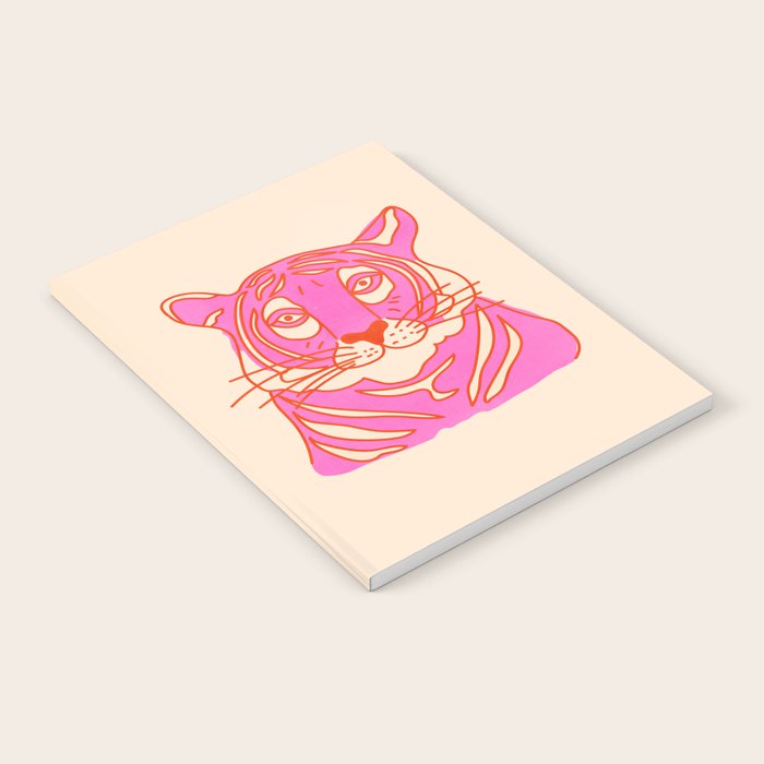 Hot Pink Tiger Portrait Notebook Gallery Image 1