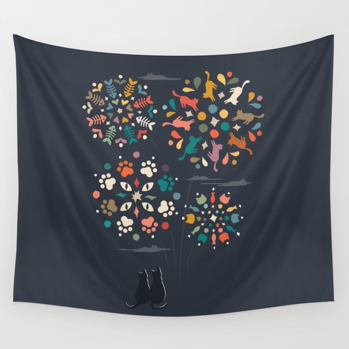 Cat Landscape 143 Wall Tapestry Gallery Image 4