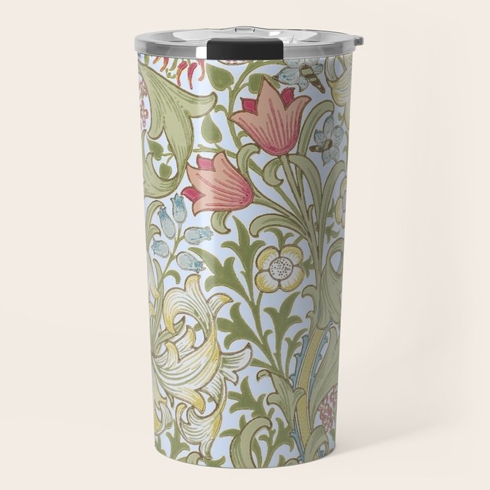 William Morris Summer Blue Golden Lily Travel Mug Gallery Image 1