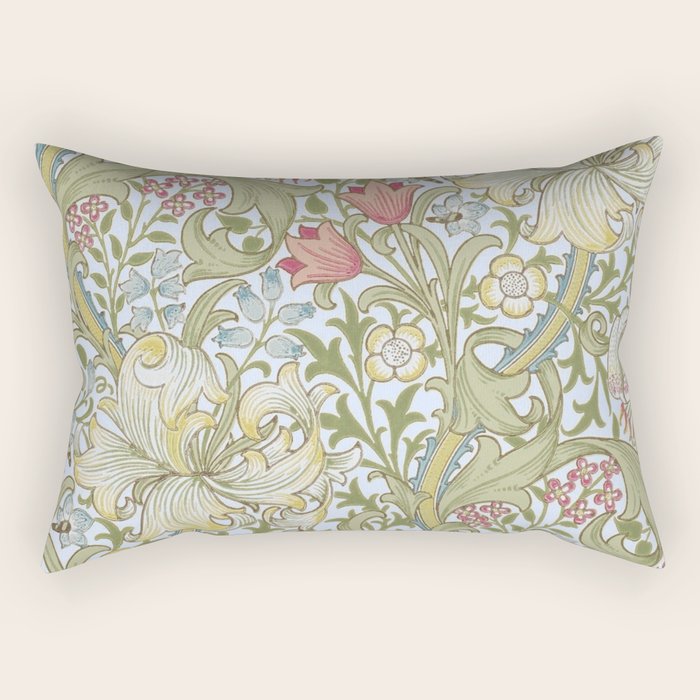 William Morris Summer Blue Golden Lily Rectangular Pillow Gallery Image 1