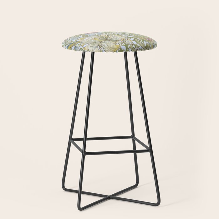 William Morris Summer Blue Golden Lily Stool Gallery Image 1