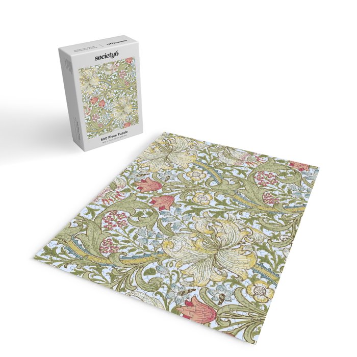 William Morris Summer Blue Golden Lily Jigsaw Puzzle Gallery Image 2