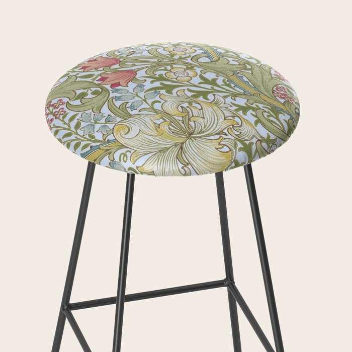 William Morris Summer Blue Golden Lily Stool Gallery Image 2