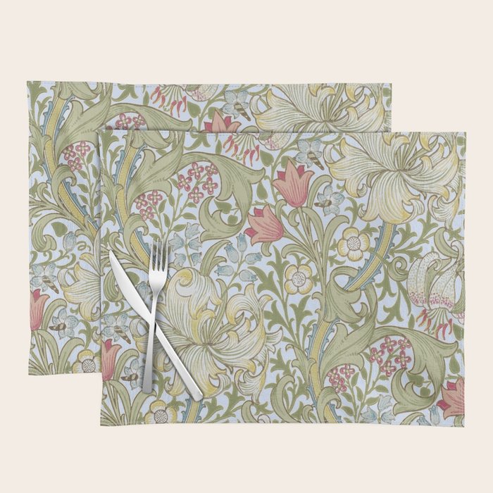 William Morris Summer Blue Golden Lily Placemat Gallery Image 1