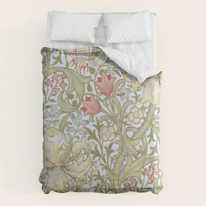 William Morris Summer Blue Golden Lily Duvet Cover Gallery Image 1