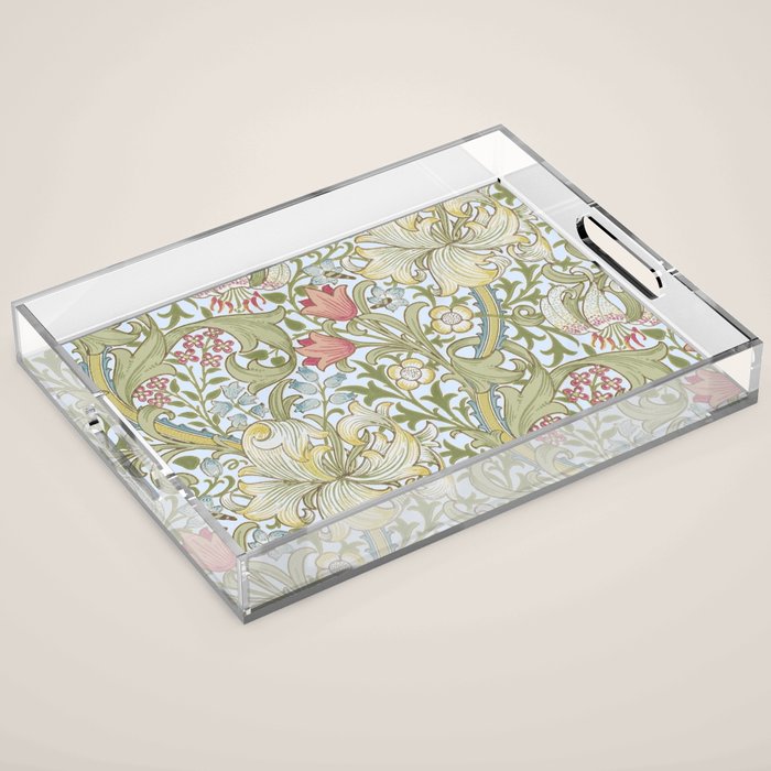 William Morris Summer Blue Golden Lily Acrylic Tray Gallery Image 1
