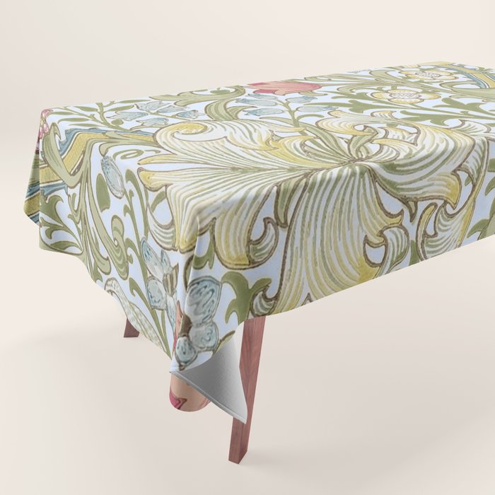 William Morris Summer Blue Golden Lily Tablecloth Gallery Image 1
