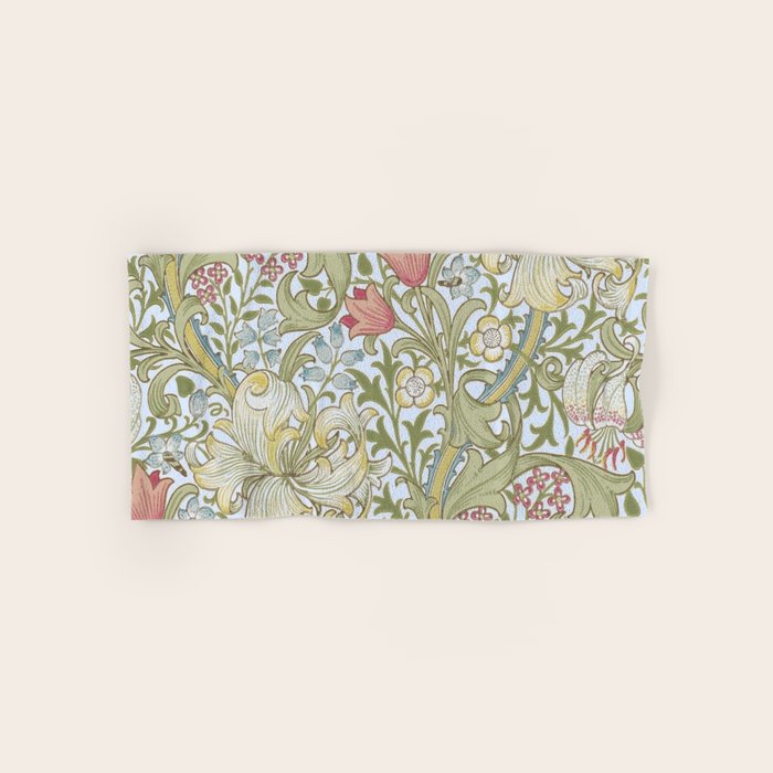 William Morris Summer Blue Golden Lily Bath Towel Gallery Image 1