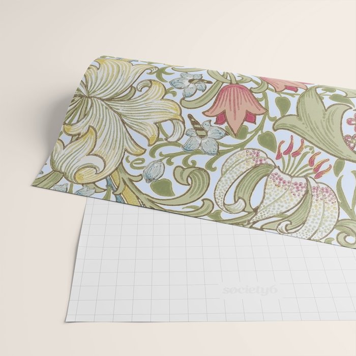 William Morris Summer Blue Golden Lily Wrapping Paper Gallery Image 2