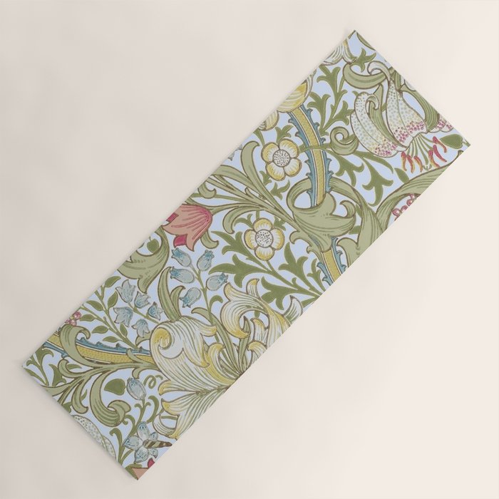 William Morris Summer Blue Golden Lily Yoga Mat Gallery Image 1