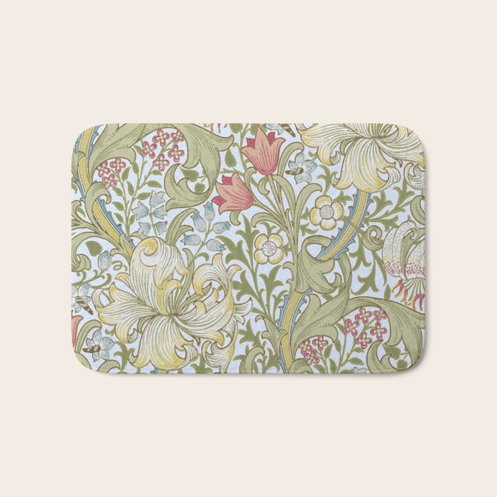 William Morris Summer Blue Golden Lily Bath Mat Gallery Image 1