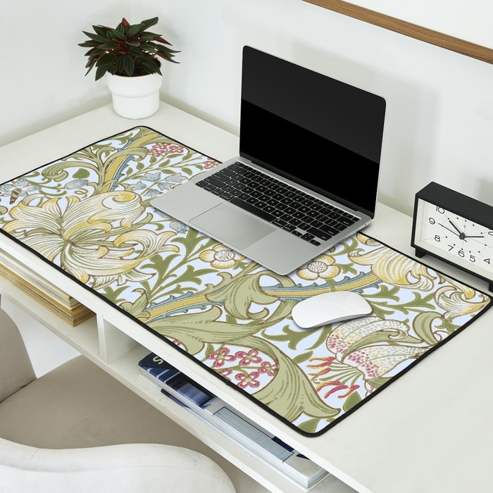 William Morris Summer Blue Golden Lily Desk Mat Gallery Image 2