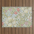William Morris Summer Blue Golden Lily Outdoor Rug Gallery Image 1