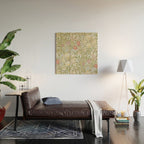 William Morris Summer Blue Golden Lily Wood Wall Art Gallery Image 2