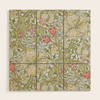 William Morris Summer Blue Golden Lily Wood Wall Art Gallery Image 1