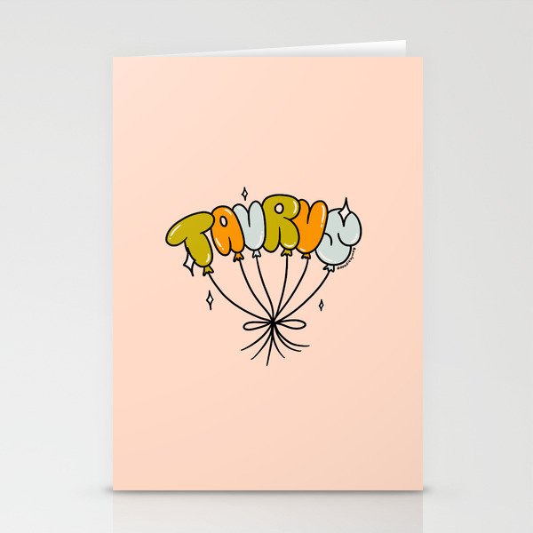 Taurus Balloons Stationery Card Gallery Image 1