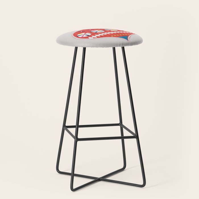 Festive red retro bauble Stool Gallery Image 1